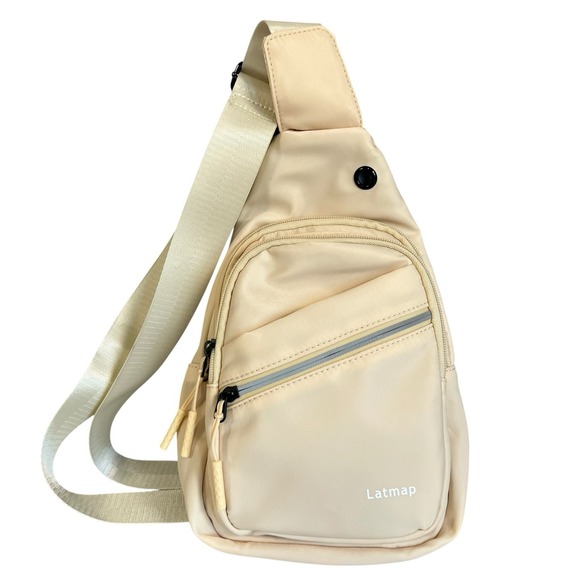Latmap Handbags - Latmap Sling Bag Men Women Crossbody Backpack Adjustable Strap Cream Color